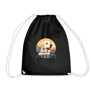 Golden Retriever Tee - Perfektes T-Shirt Geschenk - Turnbeutel - Schwarz - Vorne