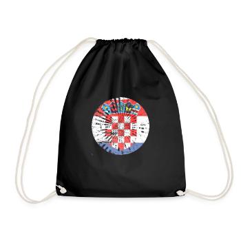 Drapeau national croate emblème Croatie Hrvatska hrv - Sac de sport léger - noir - Devant