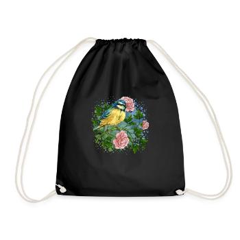 Colorful bird - Drawstring Bag - black - Front