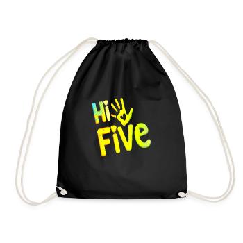 High Five Style Cool Hand Joke Saying Hit Trend - Drawstring Bag - black - Front