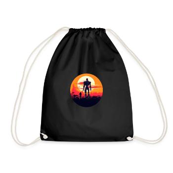 Sunset Allies - Drawstring Bag - black - Front