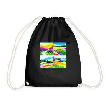 Verzaubernde Wiesen - Nachhaltige Kollektion - Turnbeutel - Schwarz - Vorne