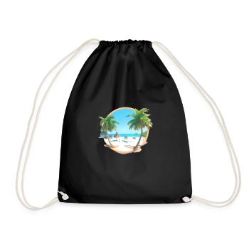 Sommerurlaub Strand Palmen Insel Sonne Palme - Turnbeutel - Schwarz - Vorne