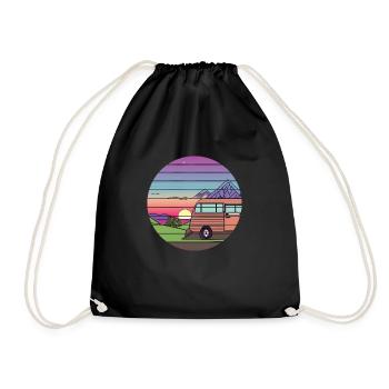 Caravane Camping Cadeau Camp Camping Camper - Sac de sport léger - noir - Devant