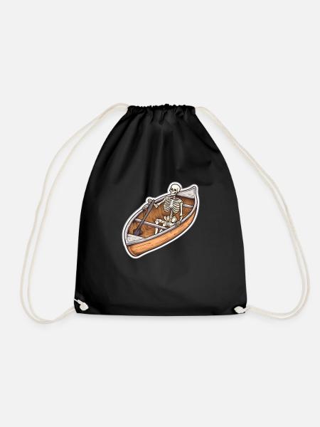 Skeleton in Boat Adventure - Drawstring Bag - black