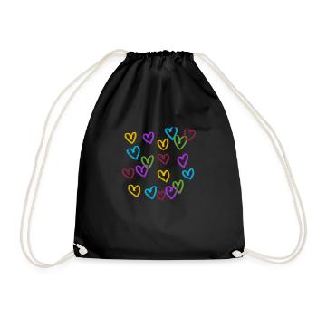 Geschenkidee für Herzensmensch - Turnbeutel - Schwarz - Vorne