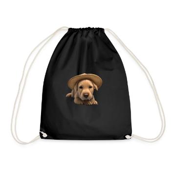Dog owners Golden Retriever puppy dogs - Drawstring Bag - black - Front