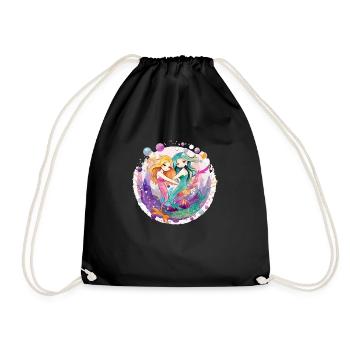 Mermaids - Drawstring Bag - black - Front