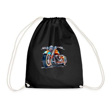 With the trike, enjoy nature - Drawstring Bag - black - Front