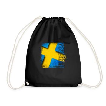 Schweden Schweden Flagge national norden skandinavia - Turnbeutel - Schwarz - Vorne