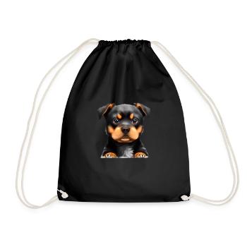 Chiens Rottweiler Chien Rottweiler Puppy Chiot - Sac de sport léger - noir - Devant