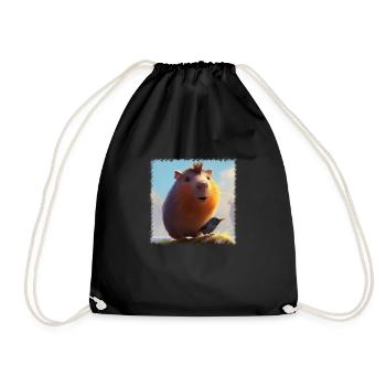capybara mignon - Sac de sport léger - noir - Devant