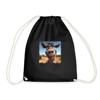 âne fou - Sac de sport léger - noir - Devant