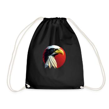 Eagle #2 - Drawstring Bag - black - Front