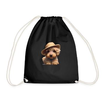 Pudel Hundehalter Hundewelpe Hundeliebe Pudelwelpe - Turnbeutel - Schwarz - Vorne