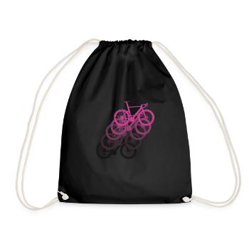 Schwarz & Pink Rennrad - Turnbeutel - Schwarz - Vorne