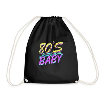 80er Jahre Retro Vintage lustig 70er Jahre Nostalgie Musik Liebe - Turnbeutel - Schwarz - Vorne