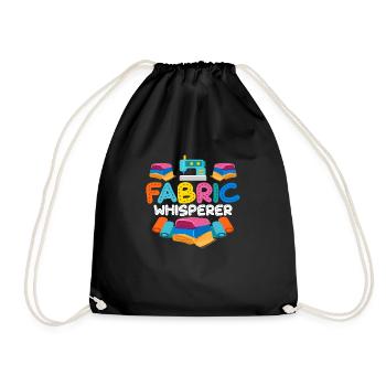 Fabric Whisperer Sewing Machine Crafting - Drawstring Bag - black - Front