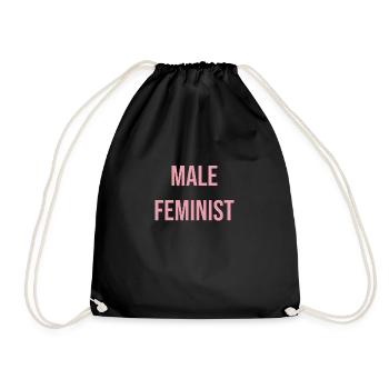 Male feminist - Drawstring Bag - black - Front
