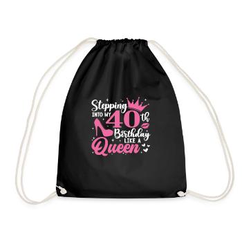 Entrer dans mon 40e anniversaire comme une reine - Sac de sport léger - noir - Devant