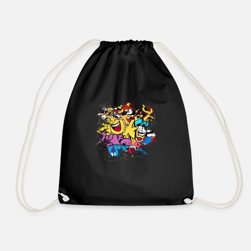 Graffiti-Stil Splash Hip Hop Farben Maler Farbe - Turnbeutel - Schwarz