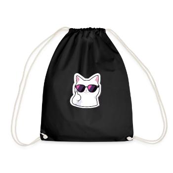 Rockende Katze mit Sonnenbrille 2 - Turnbeutel - Schwarz - Vorne