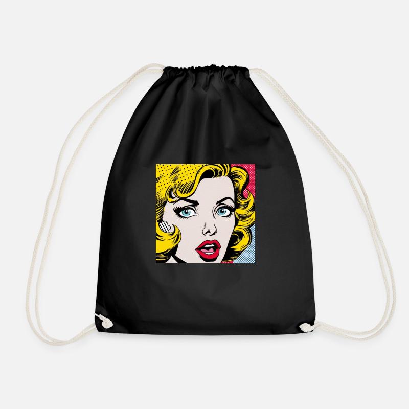 Icons of the 80s - Drawstring Bag - black
