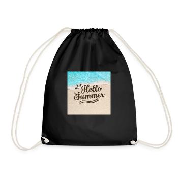 Hello Summer - Drawstring Bag - black - Front