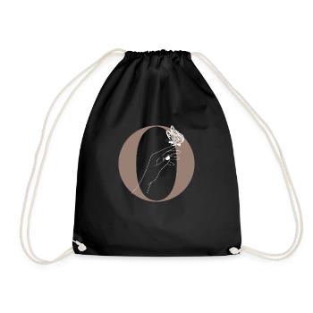 letter o magic butterfly - Drawstring Bag - black - Front