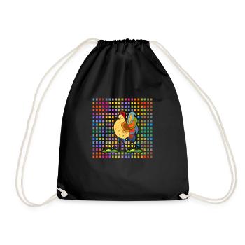 Rooster - Drawstring Bag - black - Front