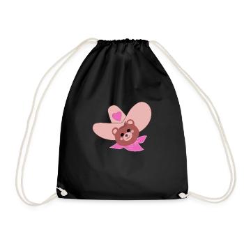 Ten gallon brown bear - Drawstring Bag - black - Front