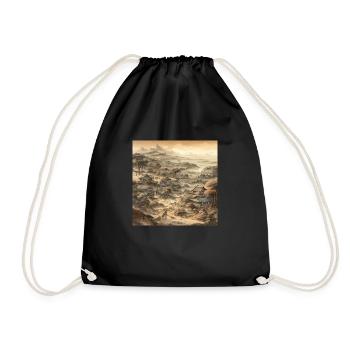 Japanische Landschaft im Vintage-Stil - Turnbeutel - Schwarz - Vorne