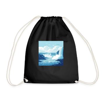 Niagara Fälle - cool und minimalistisch - Turnbeutel - Schwarz - Vorne