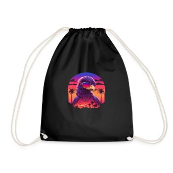 Synthwave eagle - Sac de sport léger - noir - Devant