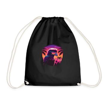Synthwave eagle wearing sunglasses - Turnbeutel - Schwarz - Vorne