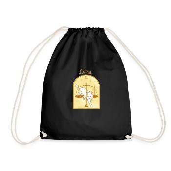 Libra Zodiac Sign Cat - Turnbeutel - Schwarz - Vorne
