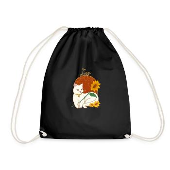Leo Zodiac Sign Cat - Turnbeutel - Schwarz - Vorne
