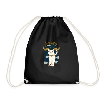 Capricorn Zodiac Sign Cat - Turnbeutel - Schwarz - Vorne