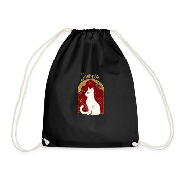 Scorpio Zodiac Sign Cat - Turnbeutel - Schwarz - Vorne