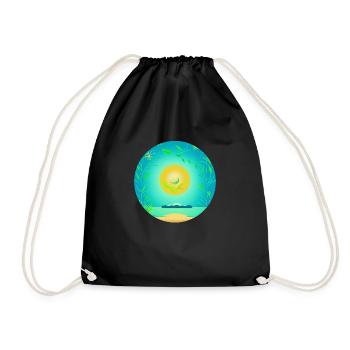 Nature Sun Love - Turnbeutel - Schwarz - Vorne