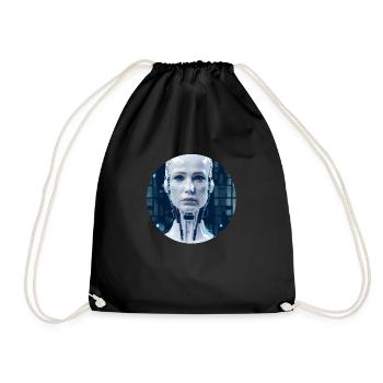 KI Robot / Ai Roboter / Cyborg / Cyberpunk - Sac de sport léger - noir - Devant