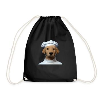 Golden Retriever Cooking Puppy Restaurateur Chiens - Sac de sport léger - noir - Devant