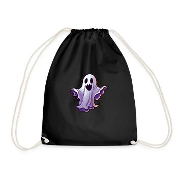 Halloween Gespenst Clipart - Turnbeutel - Schwarz - Vorne
