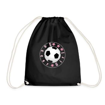 Soccer Girl, women soccer, women football, sport - Drawstring Bag - black - Front