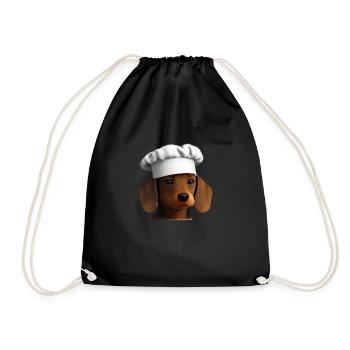 Dachshund Restaurateur Dog Cooking Dogs Dachshund Puppy - Drawstring Bag - black - Front