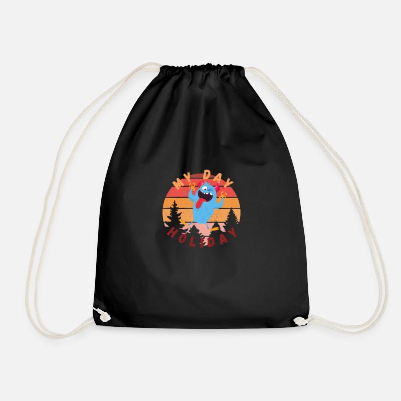 My holiday day - Drawstring Bag - black
