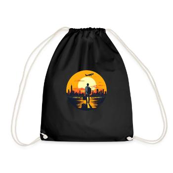 The life is a adventure - Turnbeutel - Schwarz - Vorne
