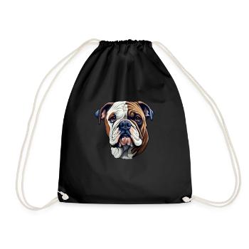 Bulldog dog breed - Drawstring Bag - black - Front
