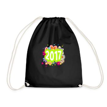 Année 2017 anniversaire Groovy floral - Sac de sport léger - noir - Devant