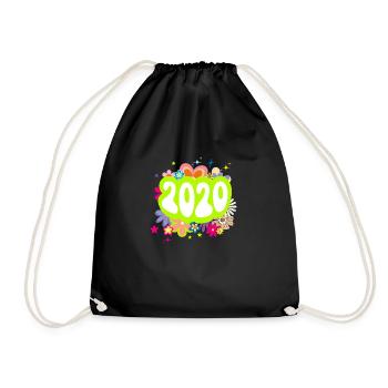 Année 2020 anniversaire Groovy floral - Sac de sport léger - noir - Devant